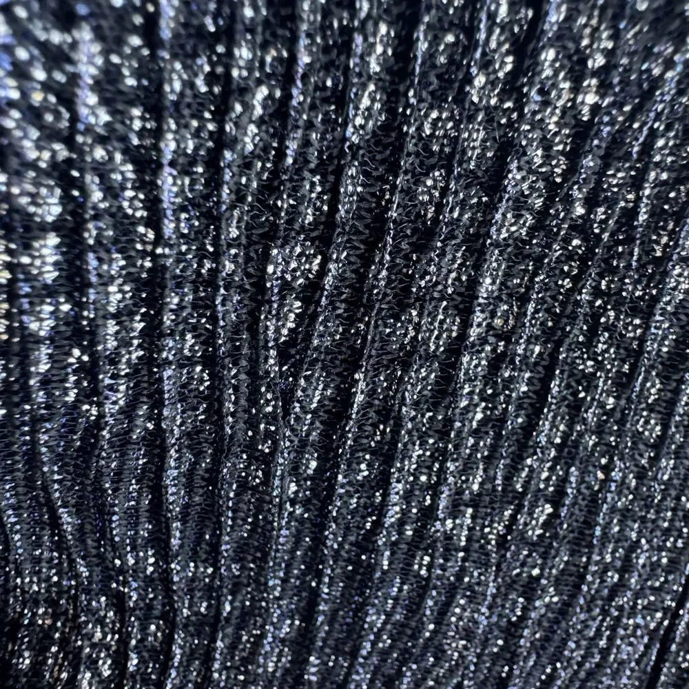 New Jonathan Simkhai Women's Metallic Size 4 Wrap Crop Top Long Sleeves Midnight - Picture 16 of 16